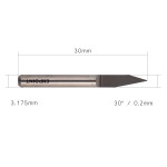 Enpoint High-precision Carbide Metalworking CNC Engraving Machine Bits 3.175mm 1/8" Shank 30 Degree 0.2mm Tip Dia Sharp Conical Engravers Cutter V-Bits Wood Carving V-Shaped Bits (Pack of 5)