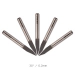 Enpoint High-precision Carbide Metalworking CNC Engraving Machine Bits 3.175mm 1/8" Shank 30 Degree 0.2mm Tip Dia Sharp Conical Engravers Cutter V-Bits Wood Carving V-Shaped Bits (Pack of 5)