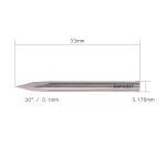 Enpoint Pyramid Engraving Tool 1/8" 3.175mm Shank 30 Degree 0.1mm Tip Dia Sign Making Carving Tools CNC Router Bits with 3 Cutting Edges for Copper Aluminum Redwood Hardwood PVC MDF PCB