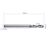 EnPoint Twist Drill Bit Pack of 5, Micro Drill Bits PCB Drills 2.4MM Cut Dia 3.175MM 1/8IN Shank 12MM Flute Length 38MM Overall Length Carbide Drill Bit Ideal for Drilling On Hardwood Acrylic PCB CNC SMT