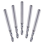 EnPoint Twist Drill Bit Pack of 5, Micro Drill Bits PCB Drills 2.4MM Cut Dia 3.175MM 1/8IN Shank 12MM Flute Length 38MM Overall Length Carbide Drill Bit Ideal for Drilling On Hardwood Acrylic PCB CNC SMT