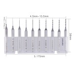 Enpoint High Precision 3.175mm HSS Shank 0.25-1.15mm Cutter Diameter Carbide Micro Drill Bits Set CNC Metal Engraving Boring Bits Sets PCB Plastic Copper Hand Drill Twist Bits Set (10 pcs)