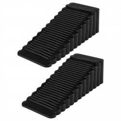 BURKAL Black Rubber Door Stoppers, 2 Pack Heavy Duty Door Stopper with Double-sided Foam Tape, Durable Door Stop Wedges Great for Home Office School Use