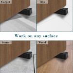 BURKAL Black Rubber Door Stoppers, 2 Pack Heavy Duty Door Stopper with Double-sided Foam Tape, Durable Door Stop Wedges Great for Home Office School Use