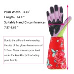 Women Long Gardening Gloves, ENPOINT Durable Thorn Proof Pruning Gloves With Puncture Resistant, Rose Garden Gloves With Extra Long Forearm Protection For Gardeners, Red