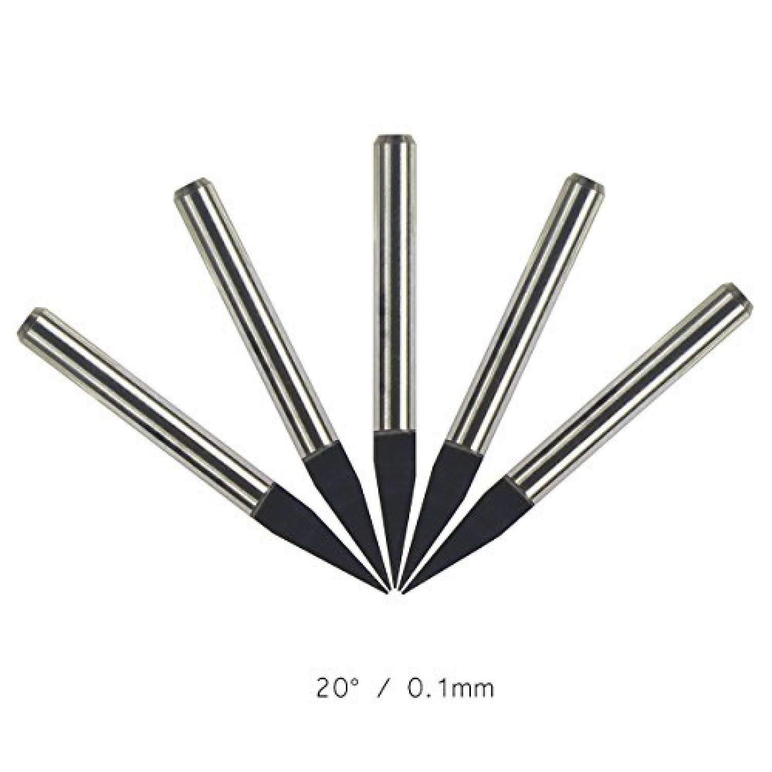 5x 1//8/" 3.175mm 20 deg 0.1mm Tungsten Carbide Engraving Bits CNC Router Tool