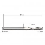 Precision Carbide Solid End Mill 2-Flute 1/8" 3.175mm Shank 1/8" Cutter Dia 17mm Flute Length CNC Milling Machine Router Bits Metalworking for Aluminum Acrylic Wood Plastic PVC MDF: Home Improvement