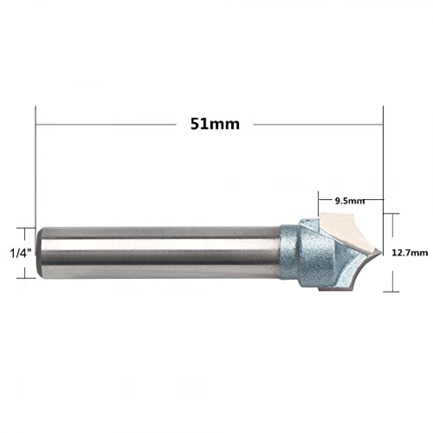 Woodwroking Carbide-Tipped Beadboard Router Bit 1/4" Shank 1/2" Cut Dia